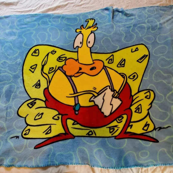 Rocko's Modern Life Heffer Fleece Blanket The Nick Box Nickelodeon Nicktoons - Picture 2 of 12